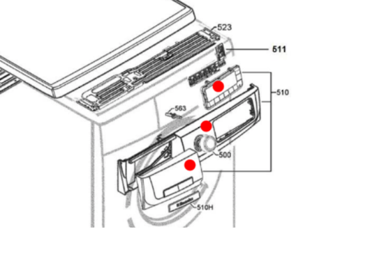 Westinghouse SIMPSON WASHING MACHINE  DISPENSER DETERGENT cover and front panel ewf1481,